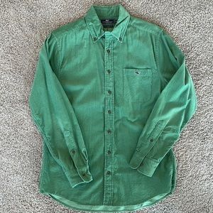 Green Vineyard Vines Slim Fit Corduroy Tucker Shirt